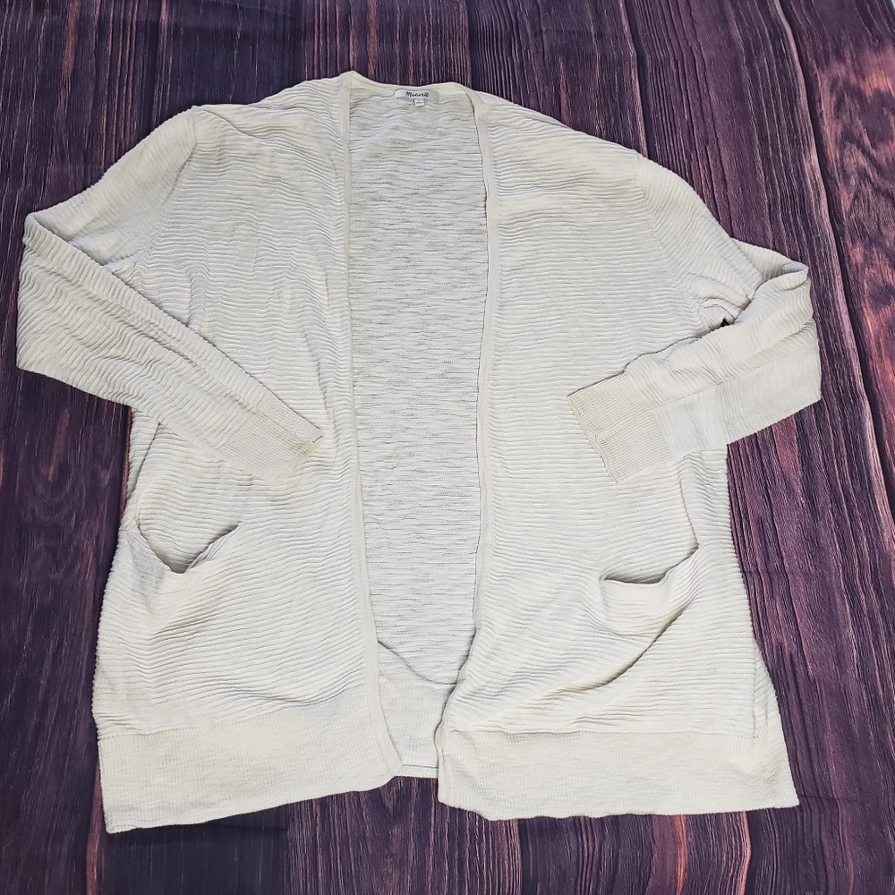 Madewell Women's Knit Cardigan Cream Large Long Sleeve